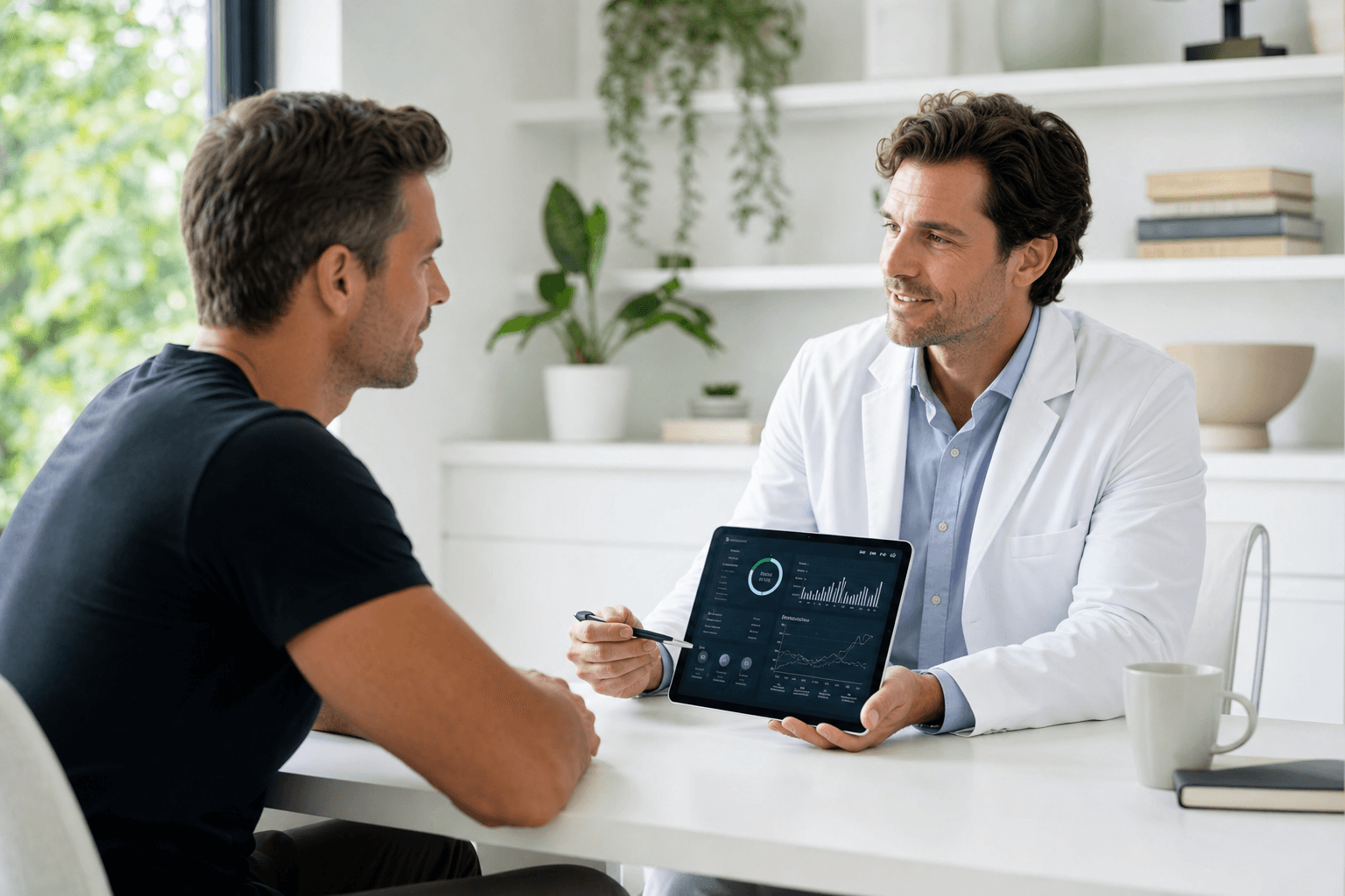 Clinician reviewing health results with a member
